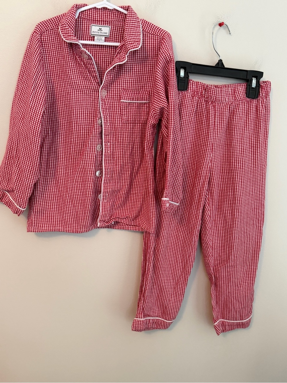 Petite Plume Red Gingham Kids Pajama Set